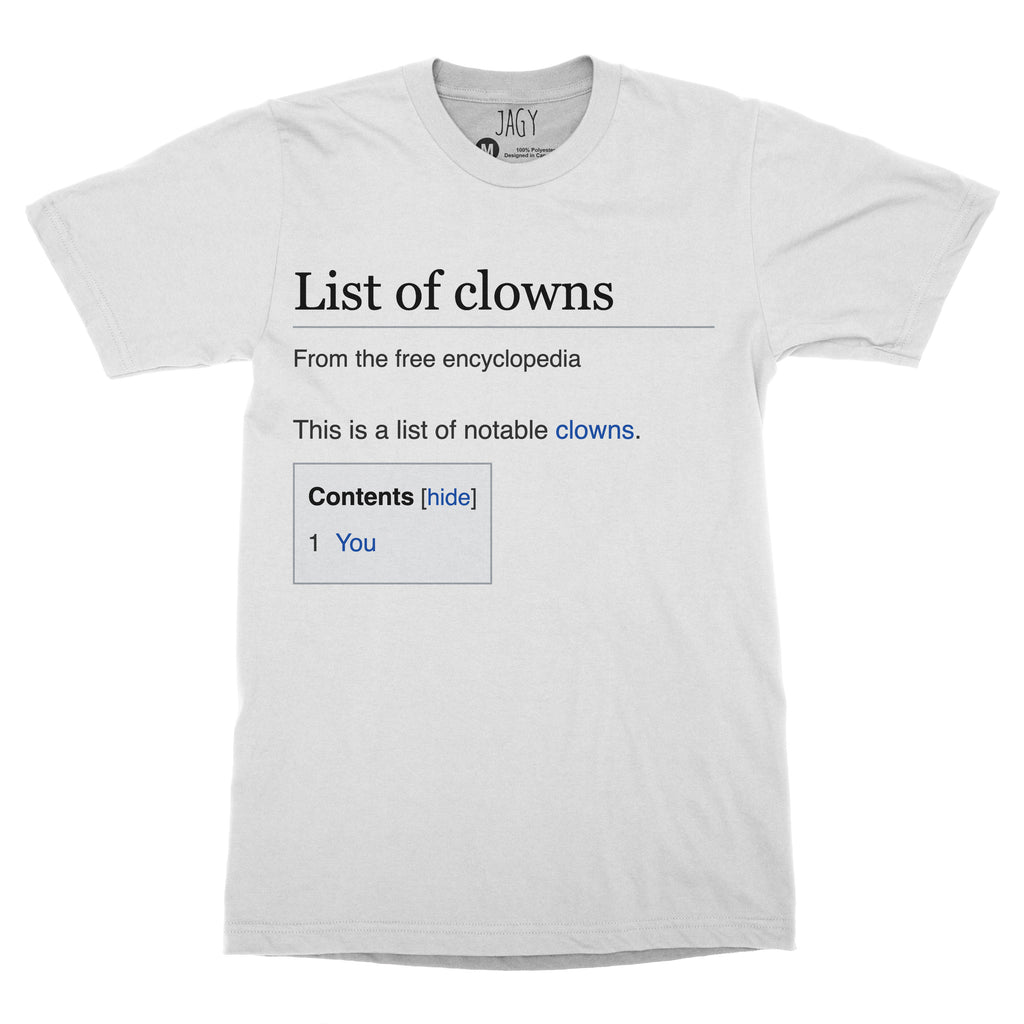 List of Clowns T-Shirt