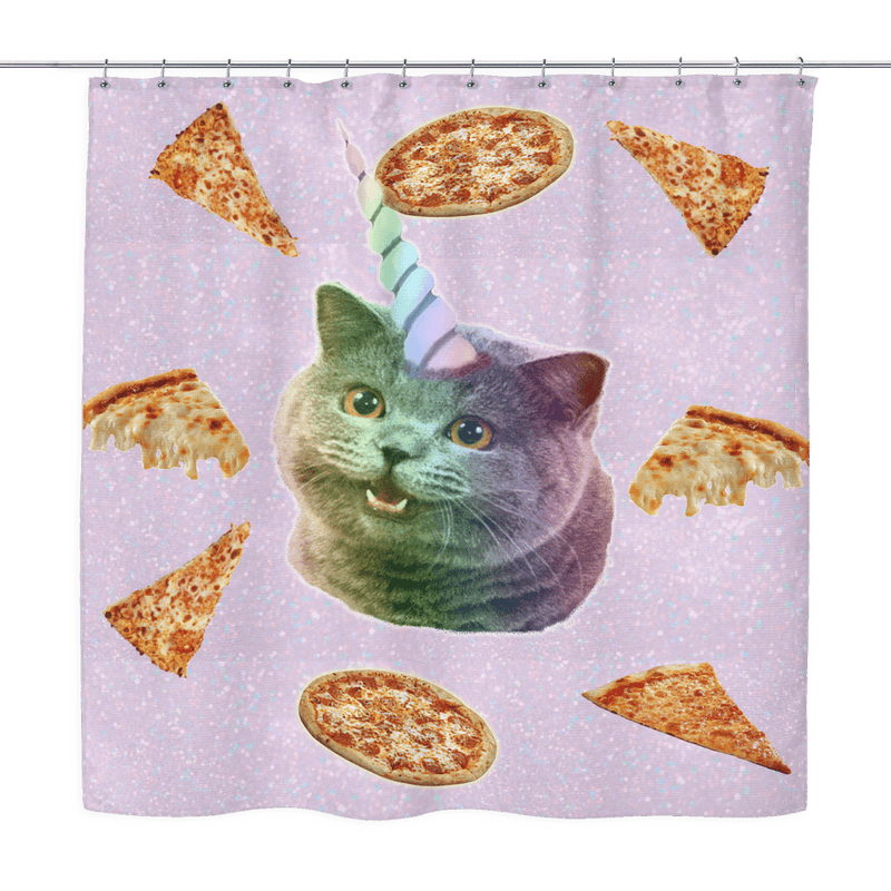 Shower Curtains - Pizza Cat Shower Curtain