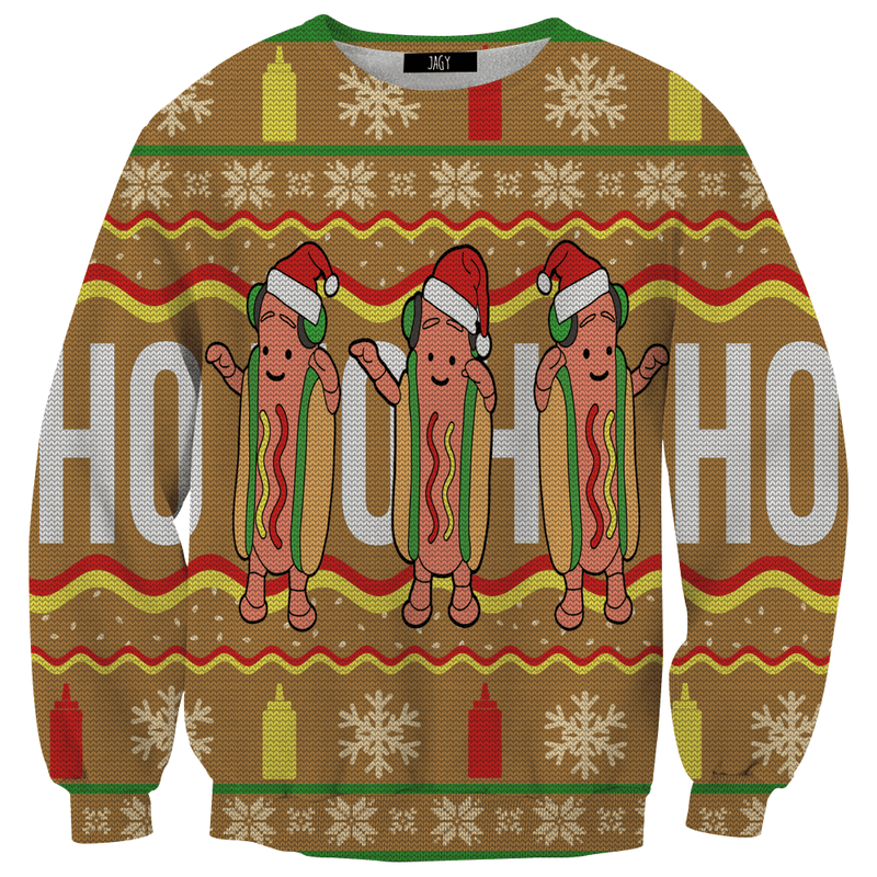 Sweater - Dancing Hot Dog Ugly Sweater Sweatshirt