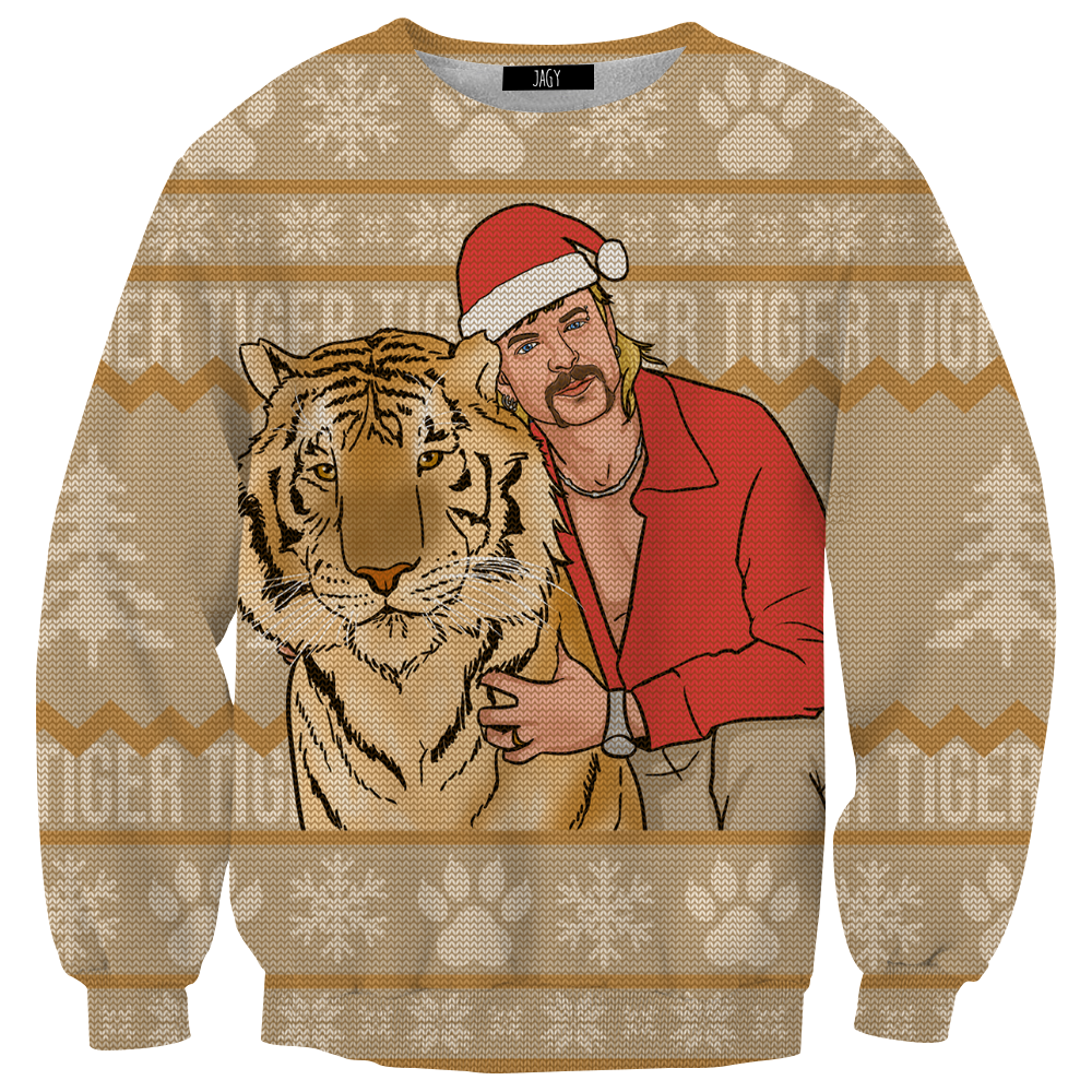Tiger Guy Meme Ugly Christmas Sweater Sweatshirt